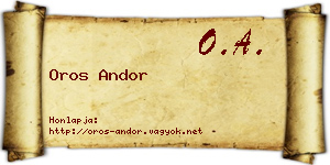Oros Andor névjegykártya