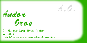 andor oros business card